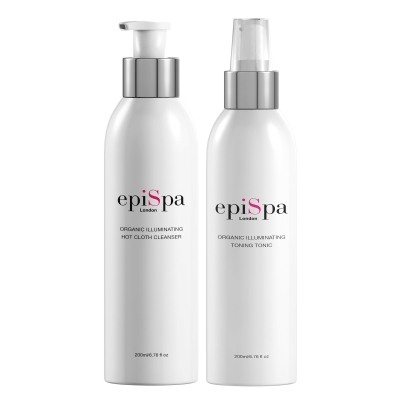 Organic Illuminating Hot Cloth Cleanser & Toning Tonic Duo